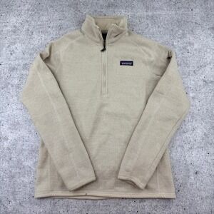 Patagonia Women's Medium Better Sweater 1/4-Zip Fleece Tan Cream Ivory